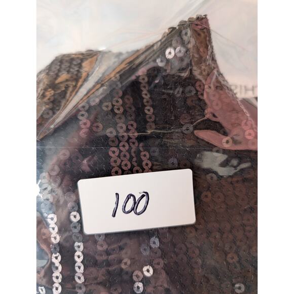 VTG Y2K Wet Seal Black Sequin Sheer Asymmetrical Gothic Chiffon Strapless Dress - Picture 9 of 9